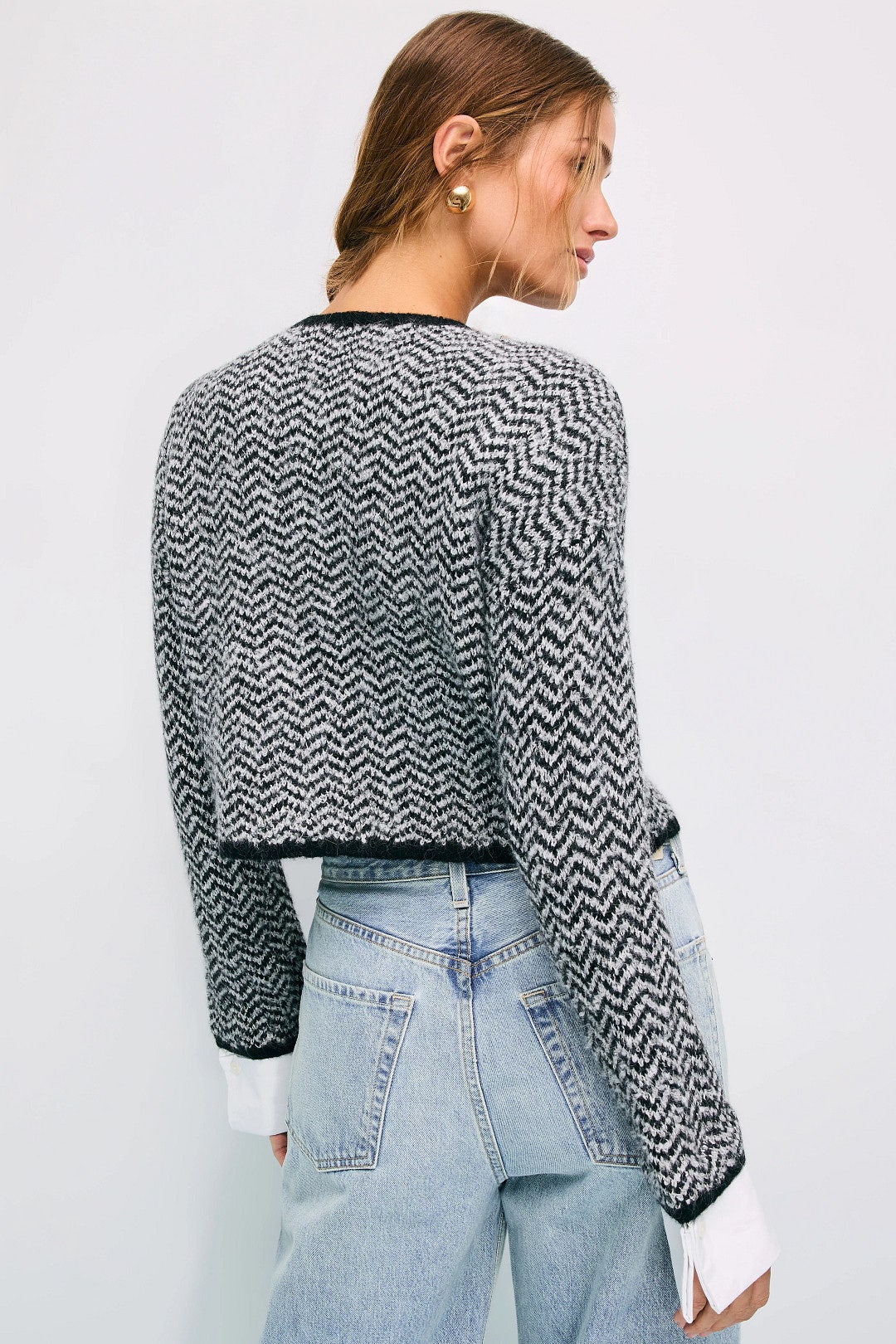 Sabine Herringbone Cardigan by Derek Lam 10 Crosby 2
