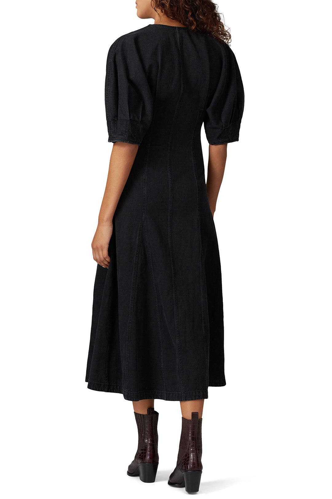 white christmas dresses Dark Indigo Denim Mara Strappy Midi Dress ✿ Organic Cotton main image 0