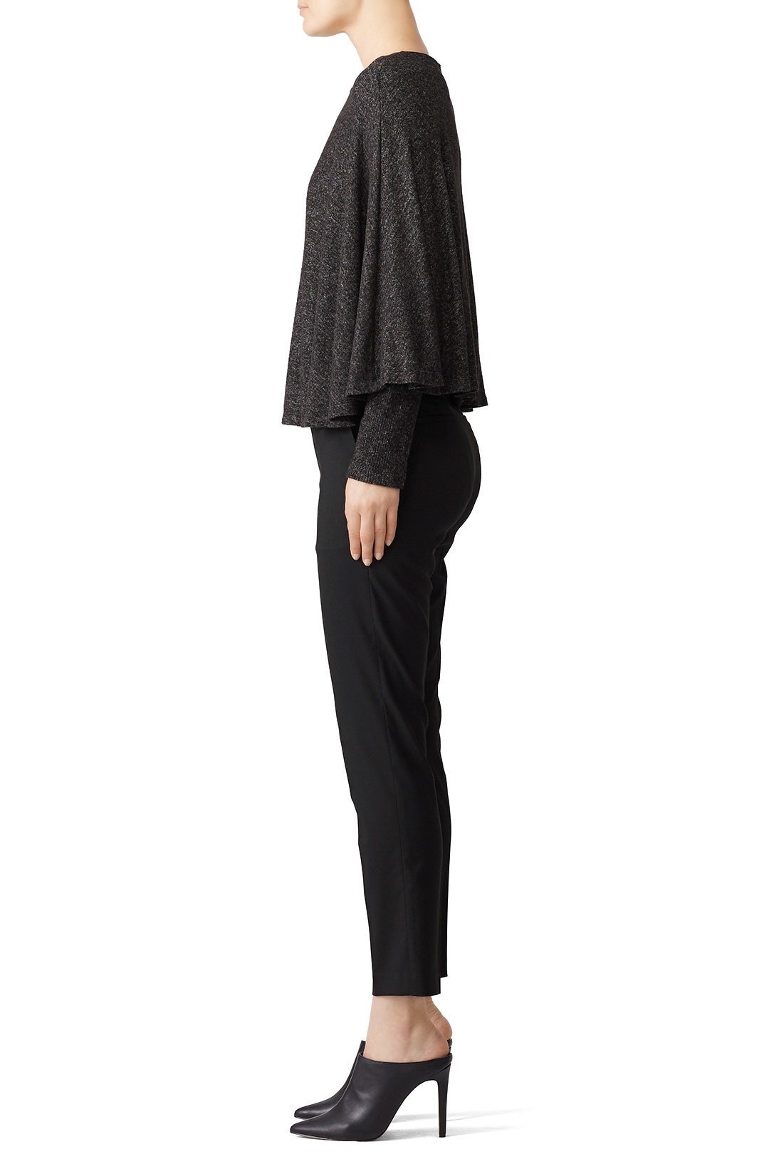 Black Cozy Cape Tee by B Collection by Bobeau 1