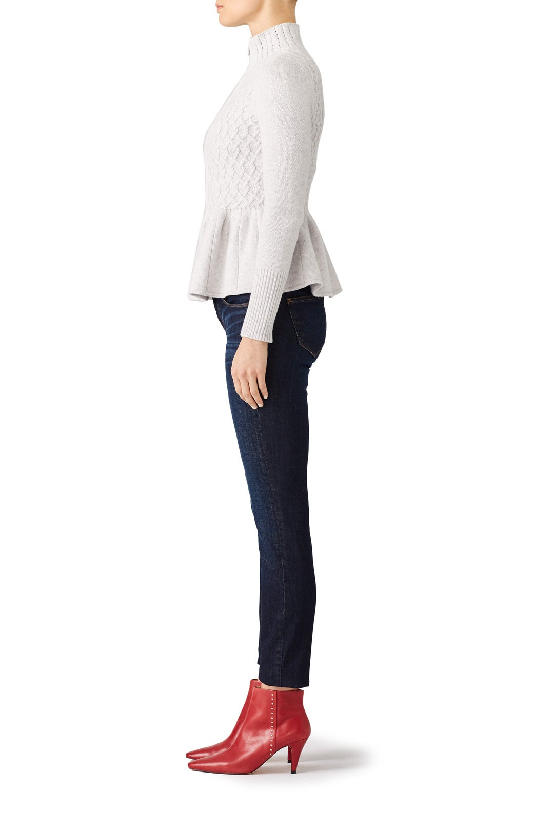 Cable Knit Front Zip Cardigan by La Vie Rebecca Taylor 1