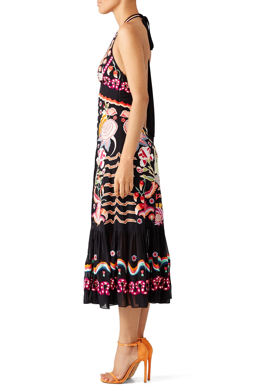 Black Embroidered Midi Dress by Temperley London 2