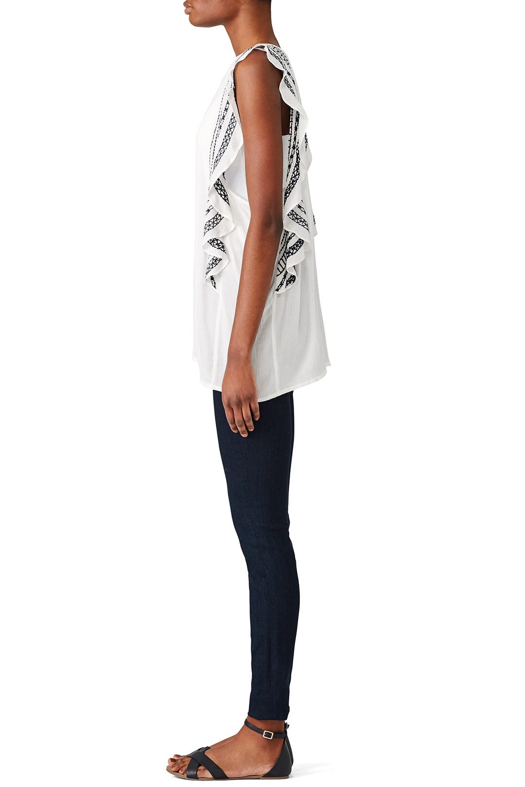 Sheer Skyler Embroidered Blouse by B Collection by Bobeau 1