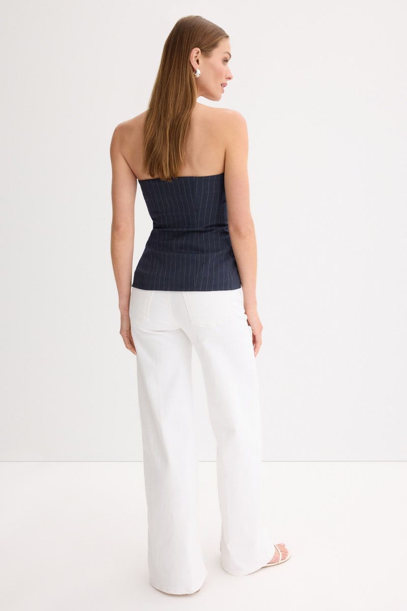 Lyra Long Wide Leg in Soft White by Citizens of Humanity - Photo 2