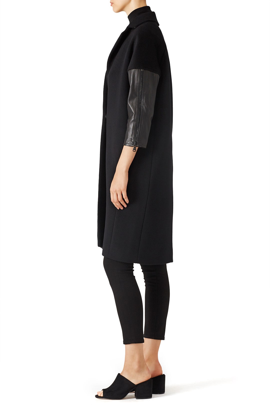 Black Leather Sleeve Jacket by KAUFMANFRANCO 2