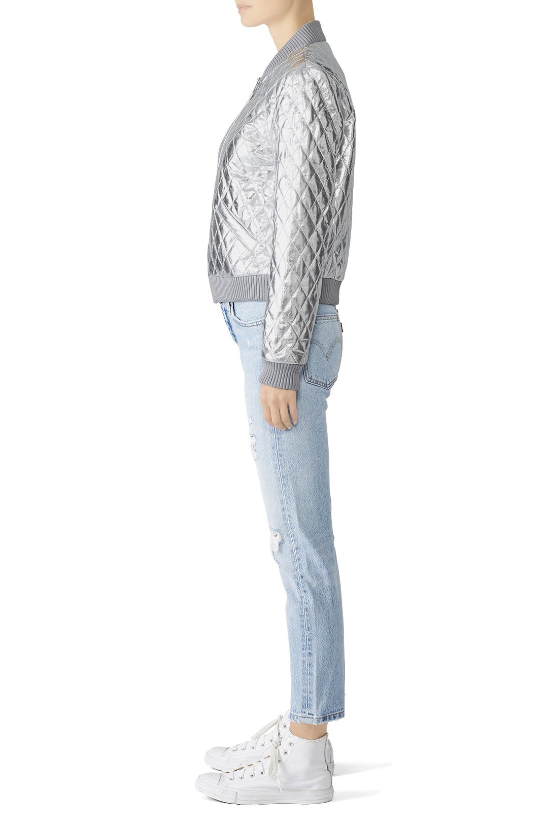 Quilted Leather Bomber by Nicole Miller 1
