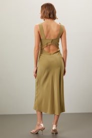 Reformation Provence Silk Dress Green Size M – Pre-Owned 100% Silk