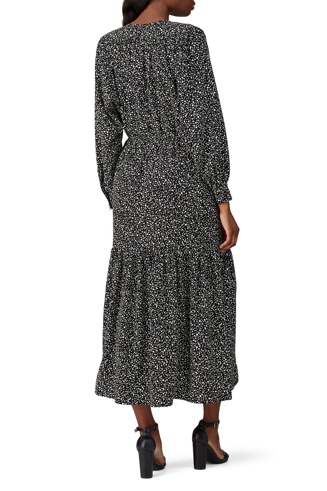 Black Ditsy Midi Dress by Sweet Baby Jamie 2