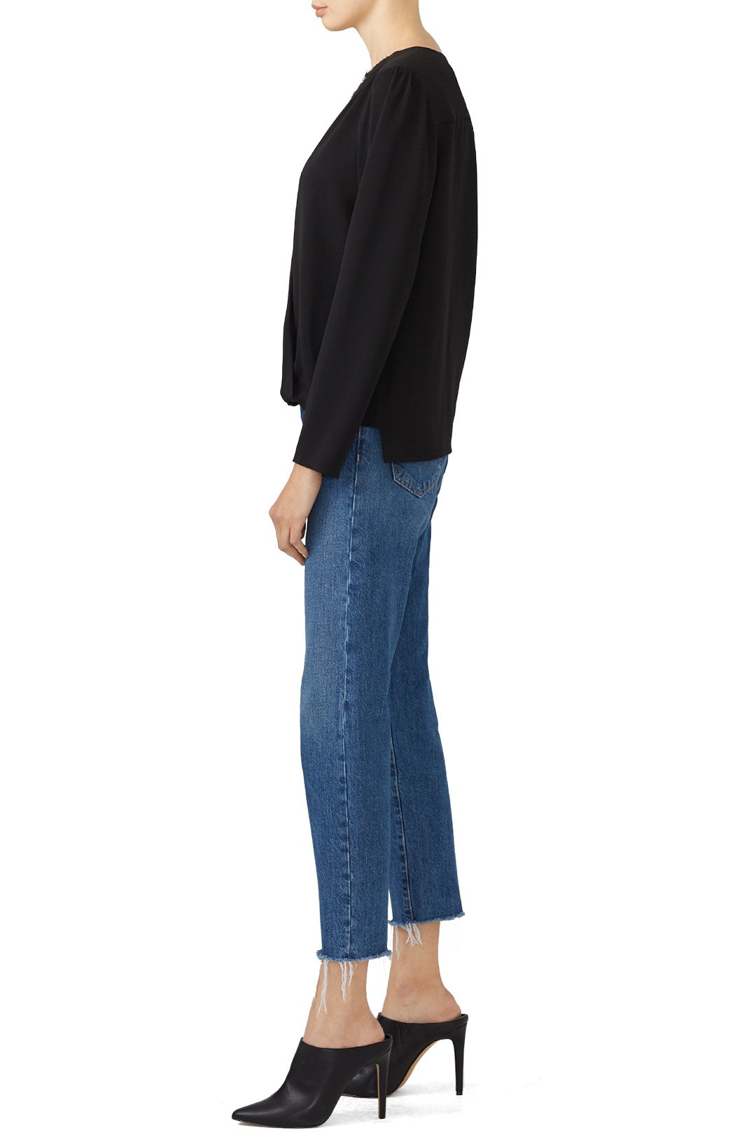 Black Livia Wrap Top by Cooper & Ella 2