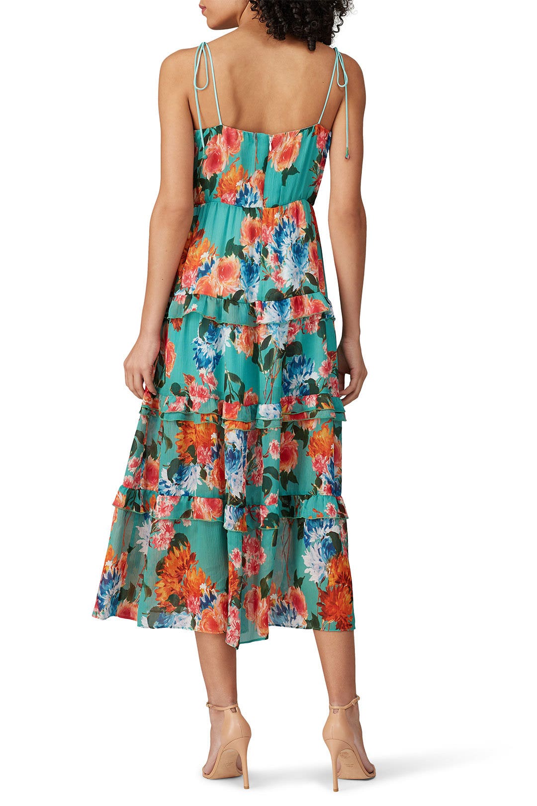 Green Floral Midi Dress by Harlyn 2