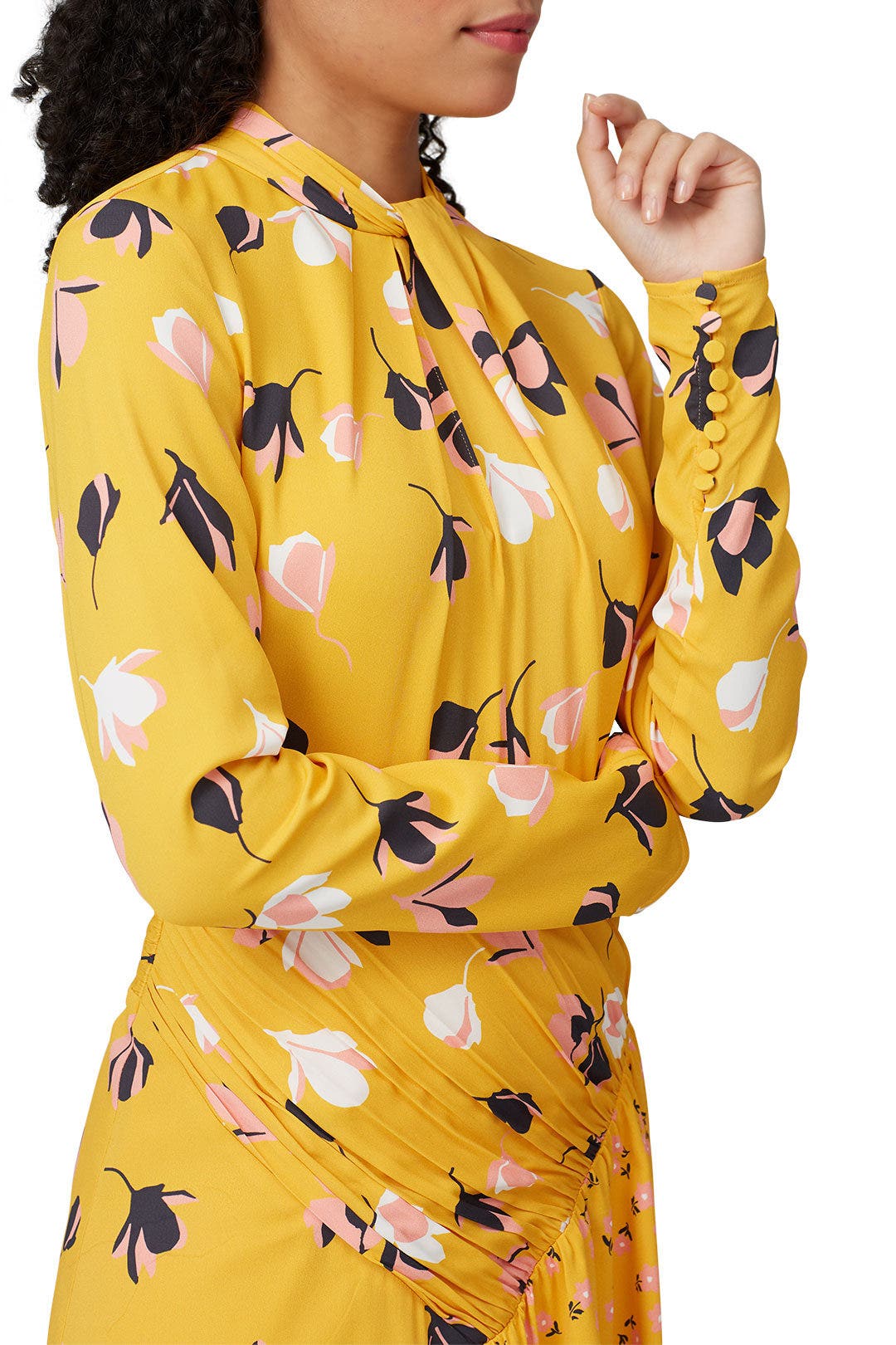 Floral Twist Neck Mini Dress by Self-Portrait 2