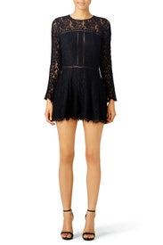 Dark Night Lace Romper by Cynthia Rowley