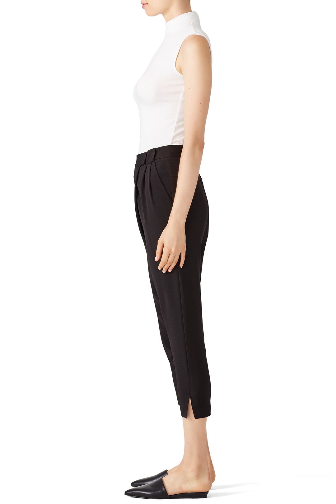 Black Wrap Front Pants by HALSTON 2