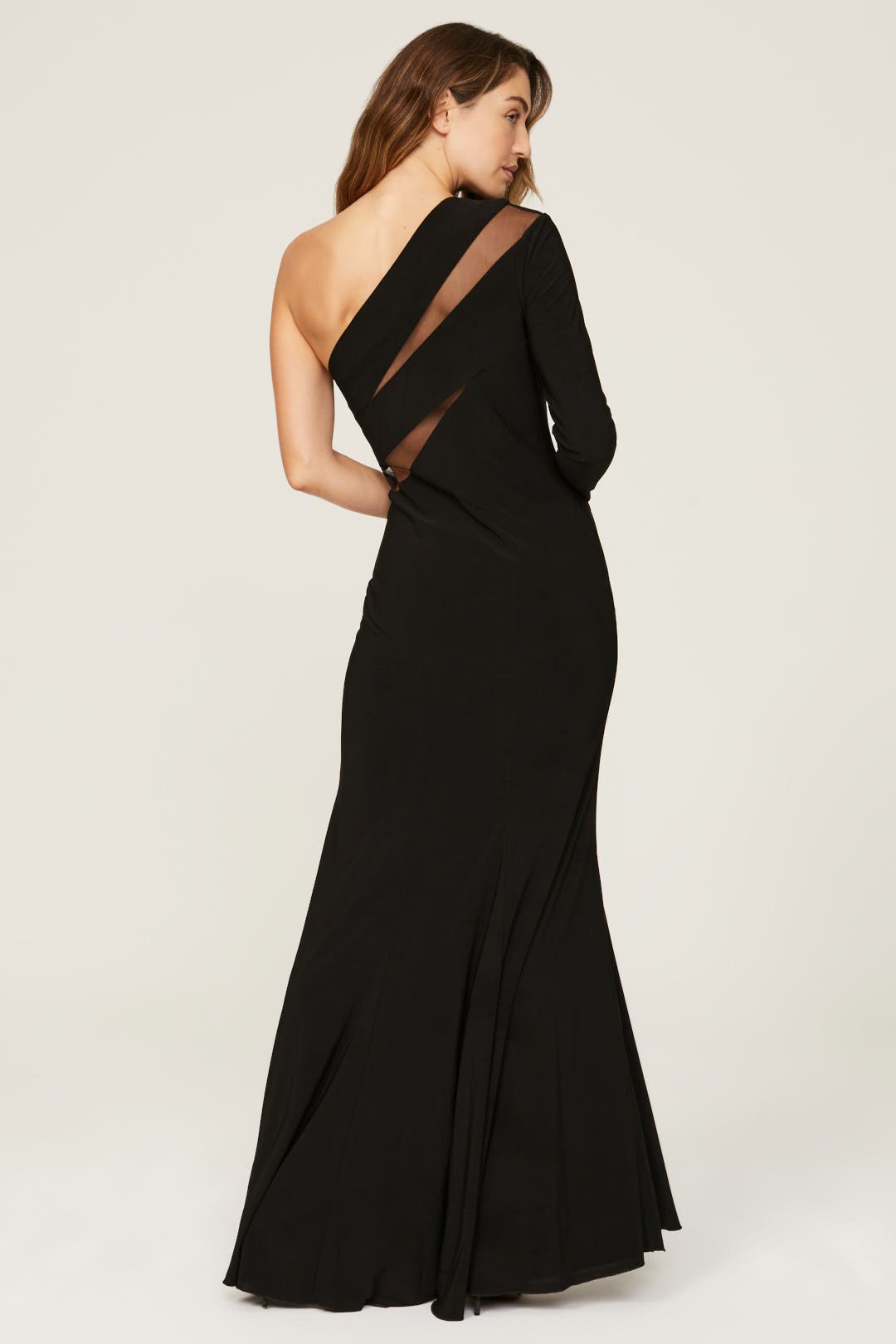 【MAC DUGGAL】ワンショルダーイリュージョンカットアウトガウン Mac Duggal Jersey Cut-Out Illusion Gown | Saks Fifth Avenue