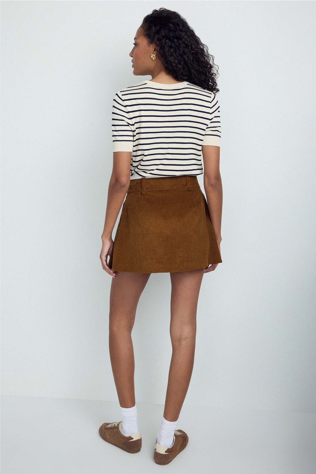 Jubelle Corduroy Pleated Mini Skirt by Maje 2