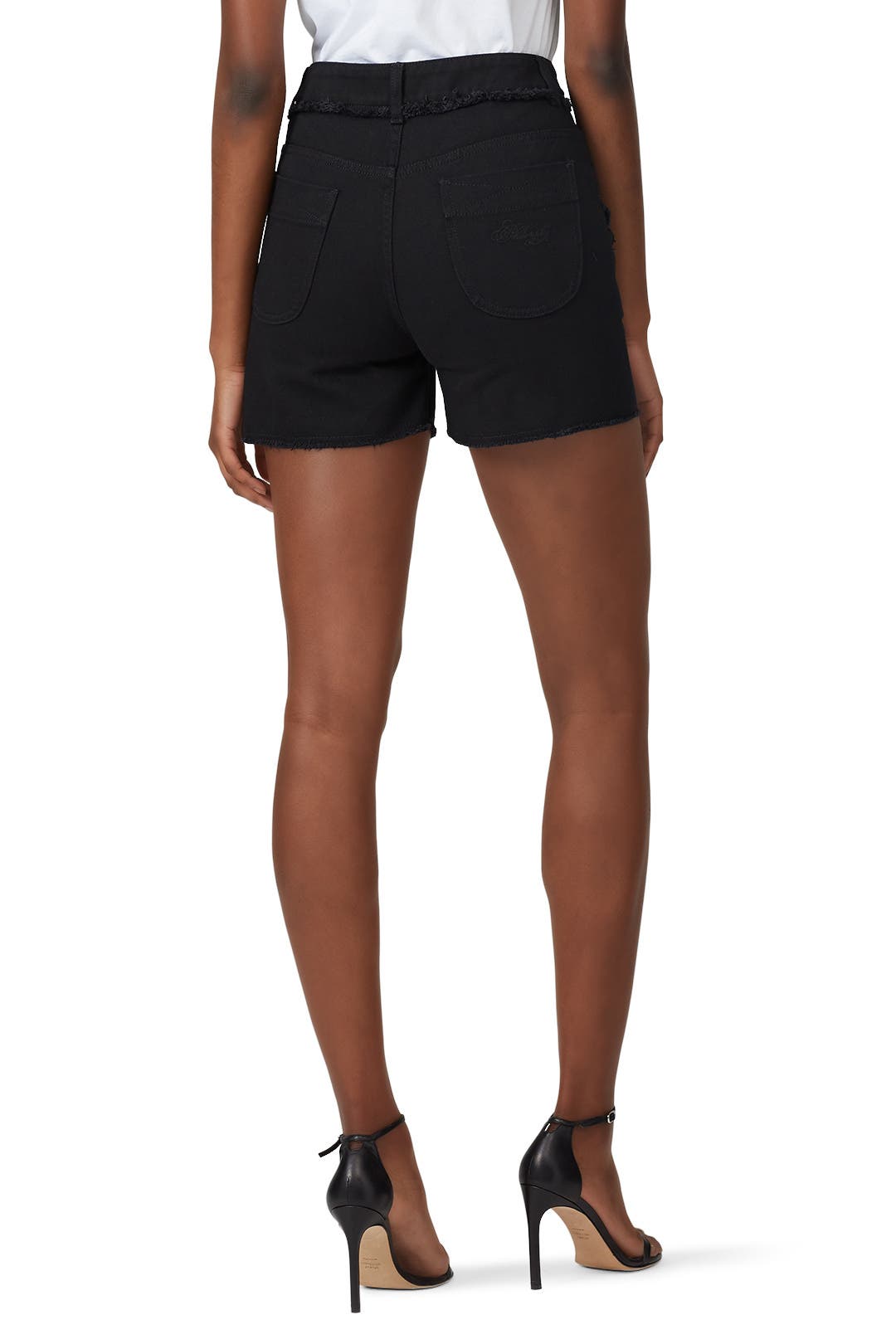 Black Sequin Denim Shorts by Philosophy di Lorenzo Serafini