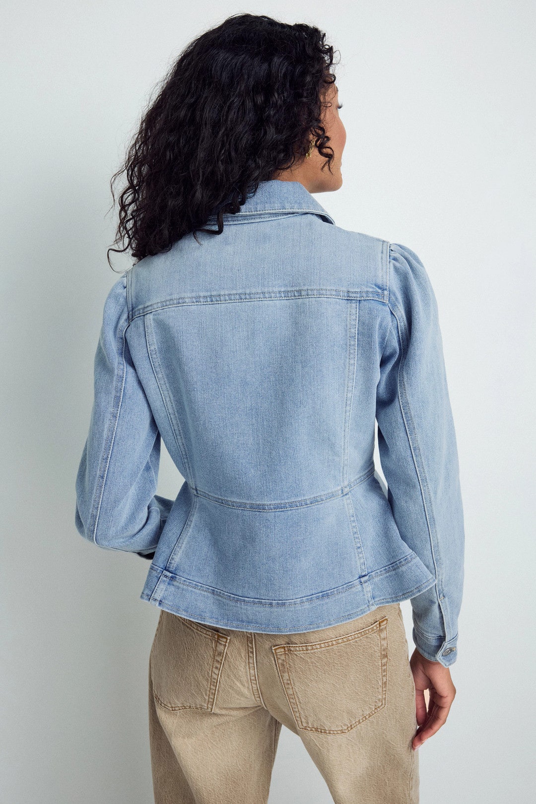 Peplum Denim Jacket by Dea Kudibal 1