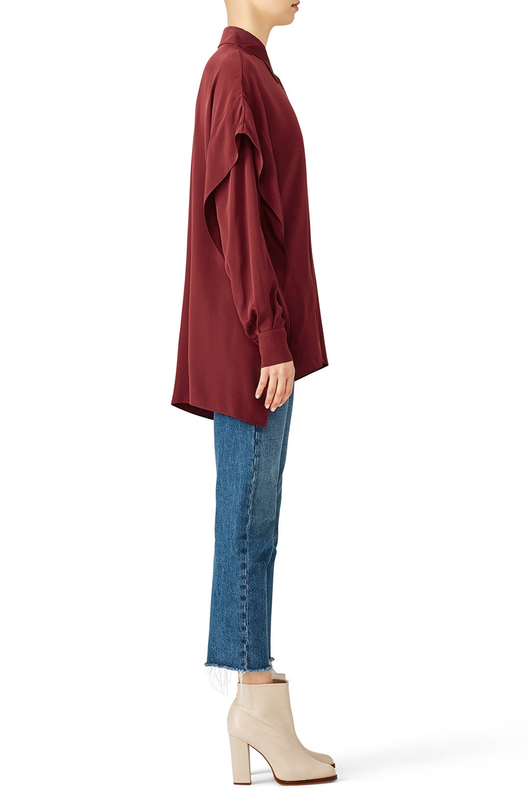 Bordeaux Button Down by Diane von Furstenberg 1