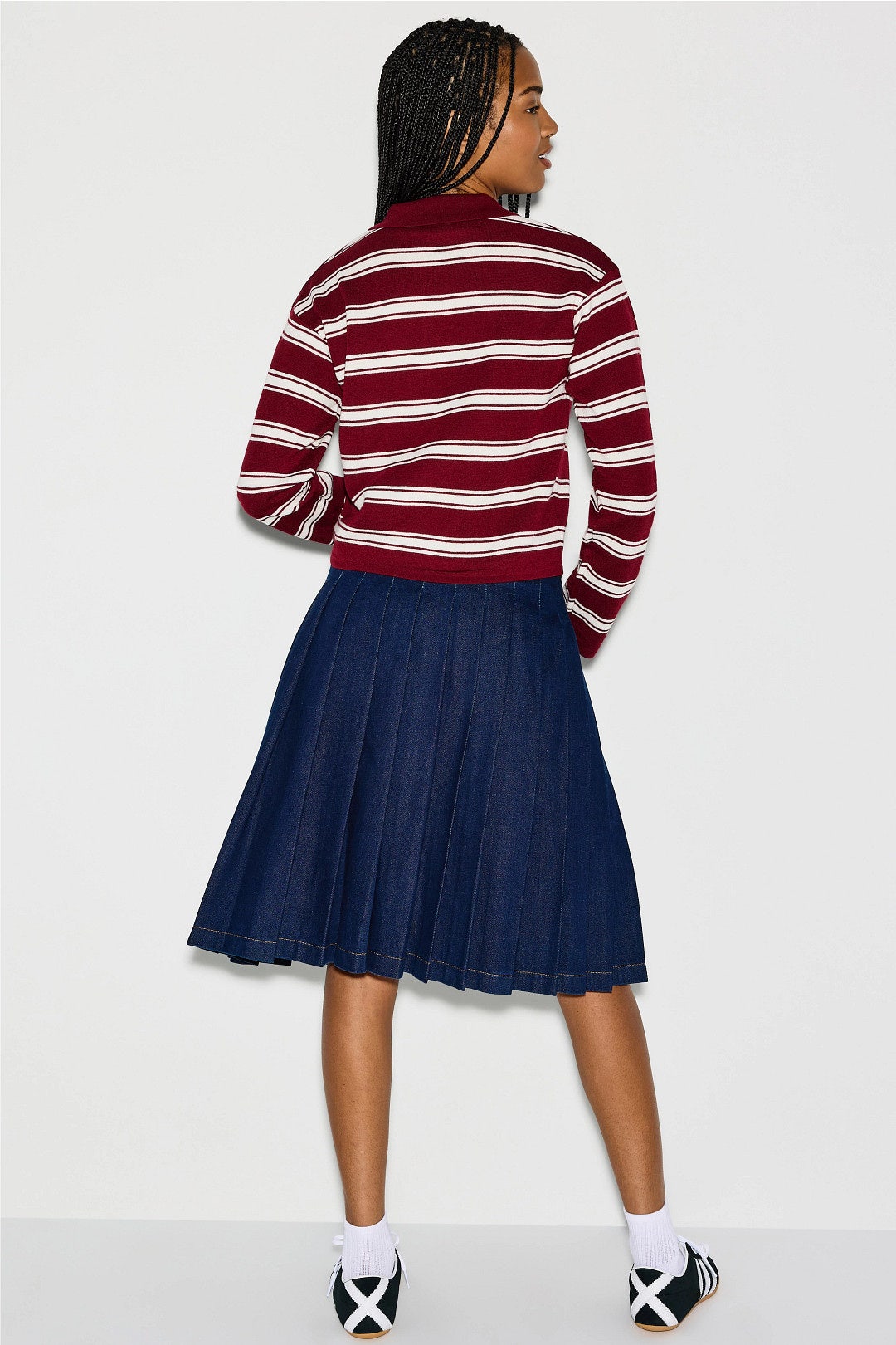 Denim Pleated Mini Skirt by 7 For All Mankind 2