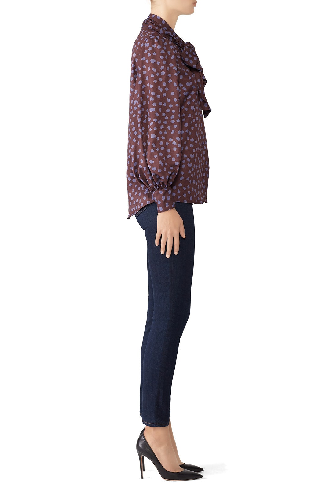 Maroon Dot Finley Blouse by Hunter Bell 2