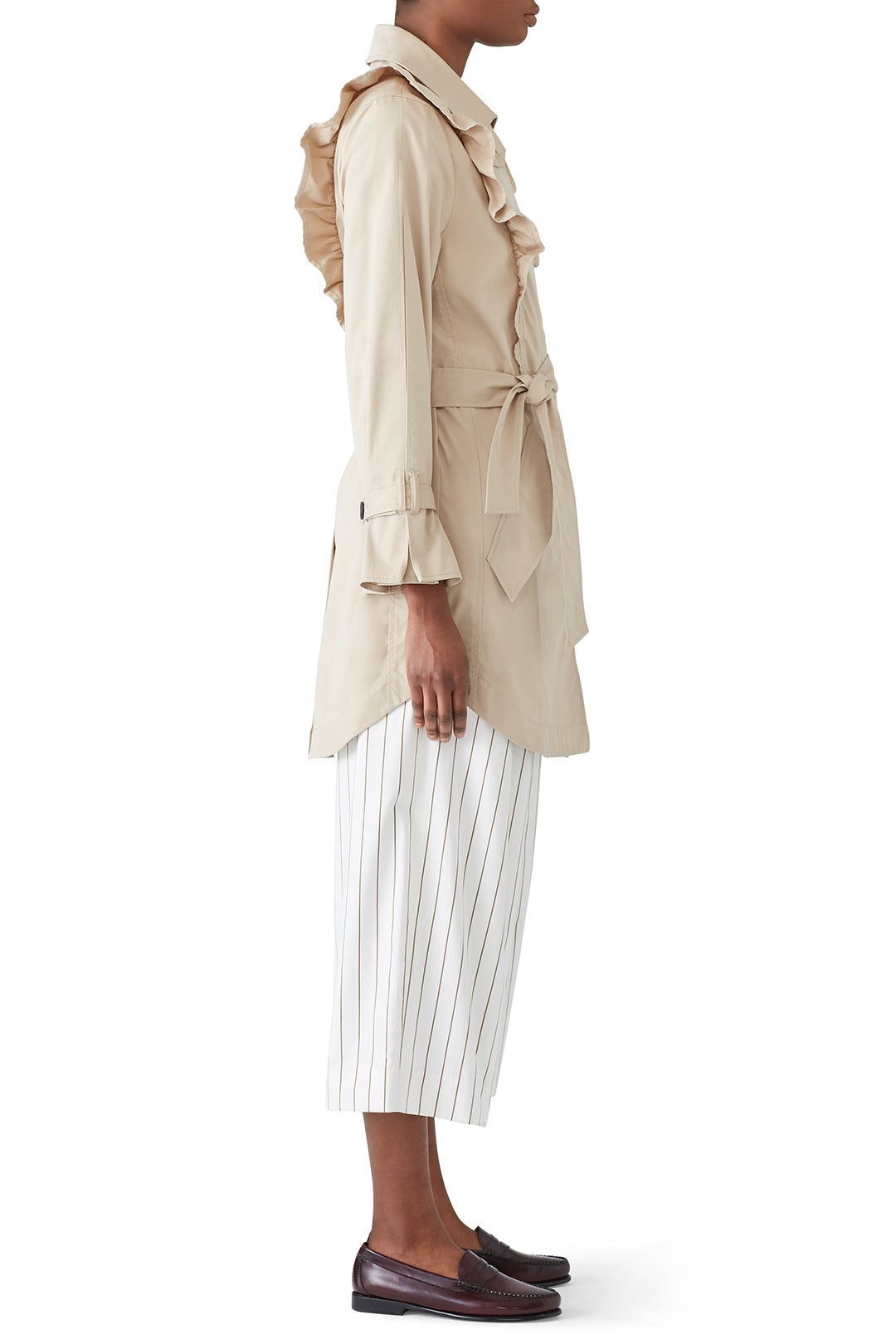Gila Ruffle Trench Coat by Joie 2