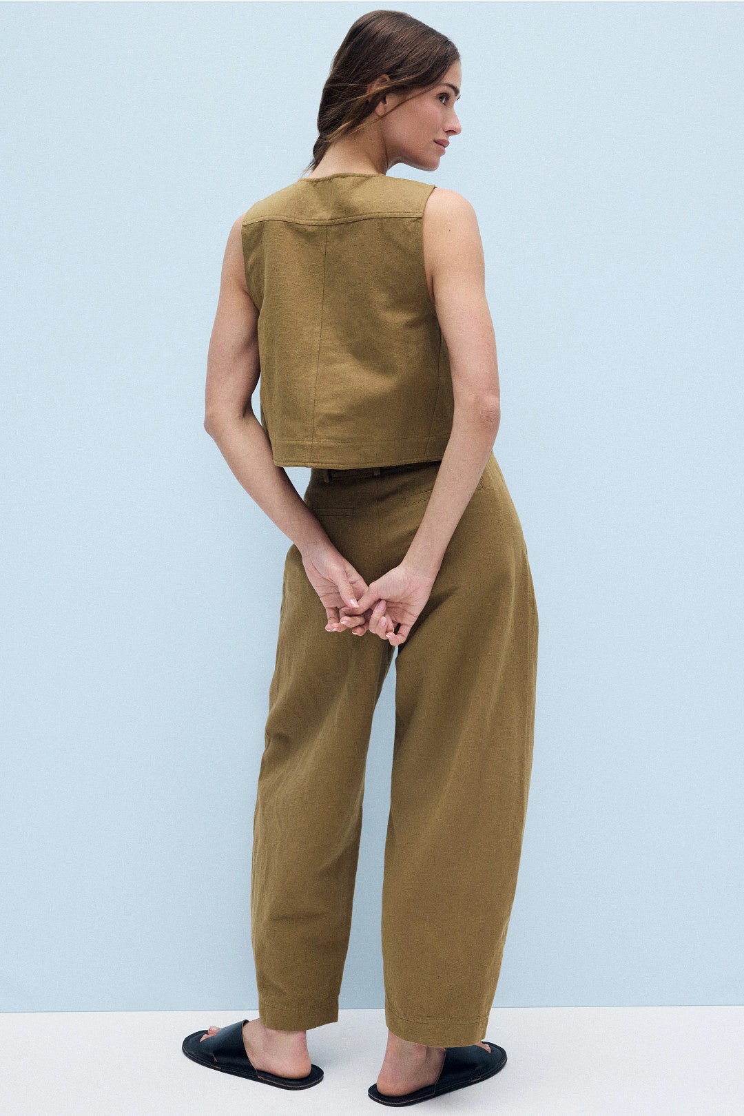 Godet Button Up Tank Top by Apiece Apart 2