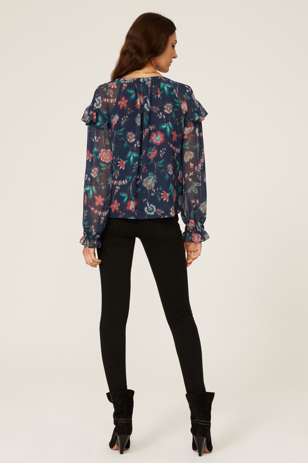 Blue Floral Ruffle Blouse by Derek Lam 10 Crosby x RTR 2