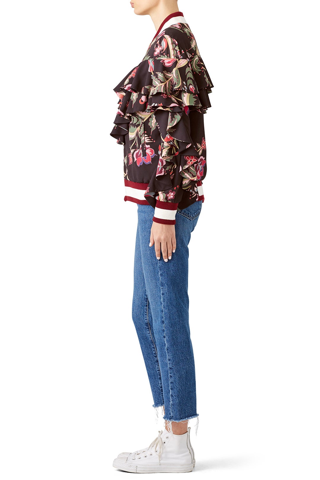 Fiesta Ruffle Sleeve Bomber by PatBO 1