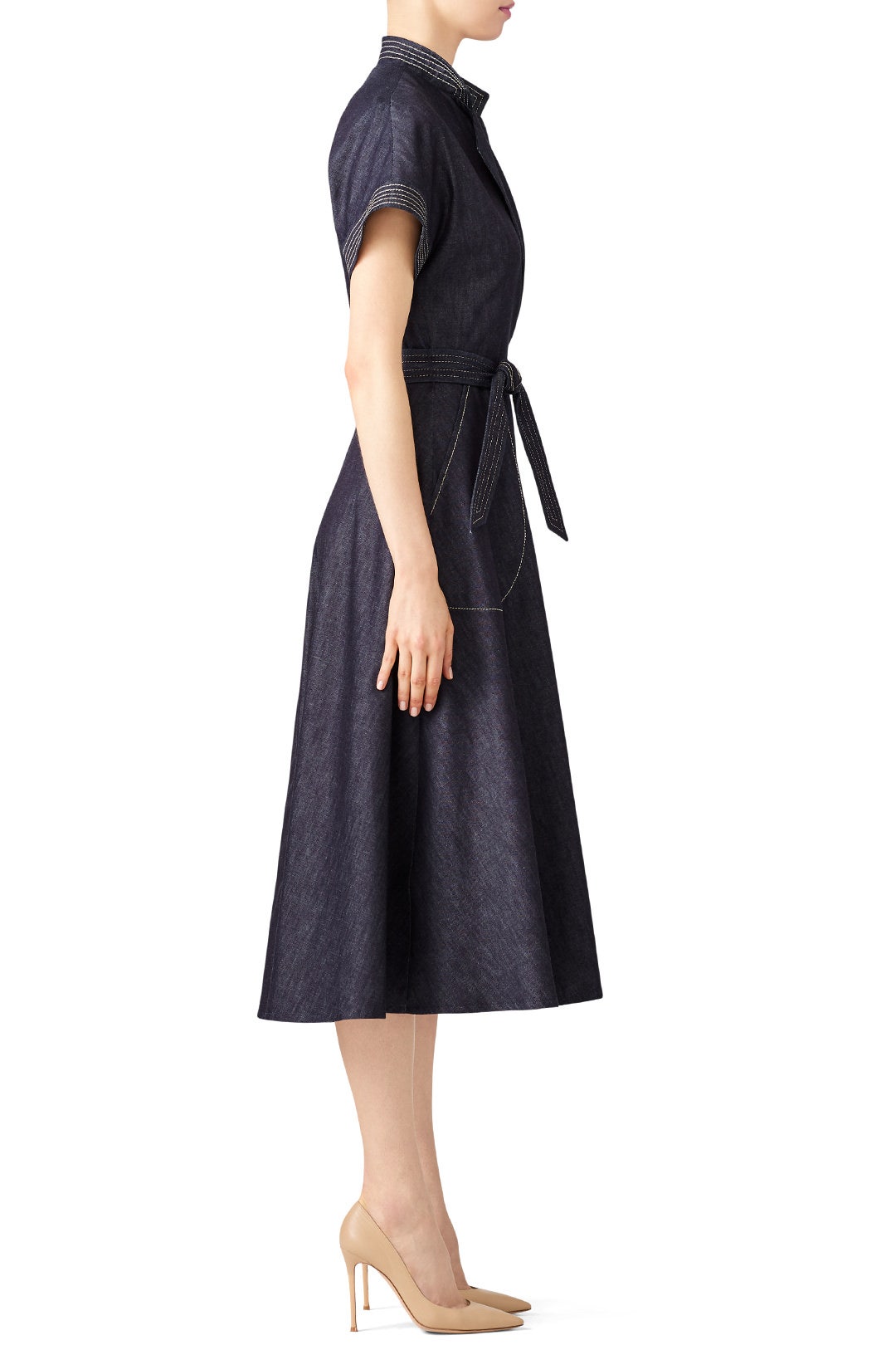 Stitched Denim Shirtdress by Martin Grant 2