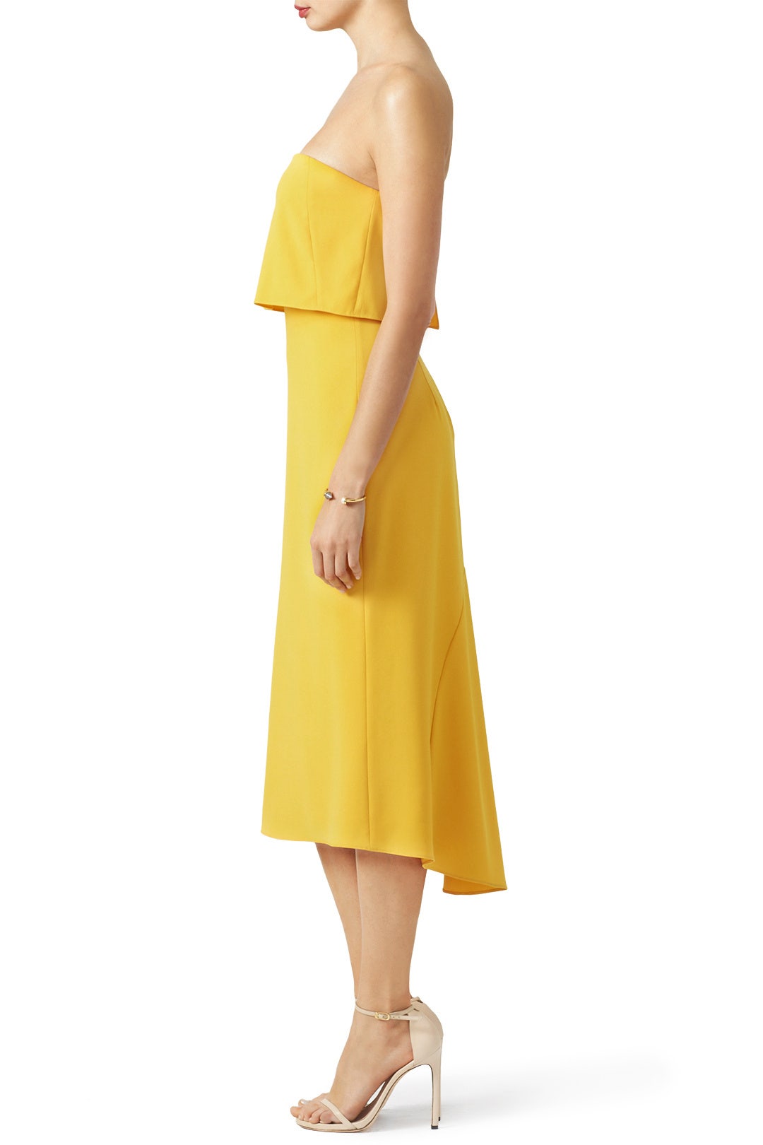Marigold Strapless Tiered Dress by HALSTON 2
