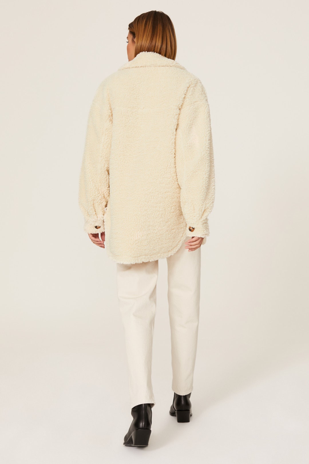 Faux Sherpa Shirt Jacket by Slate & Willow 2