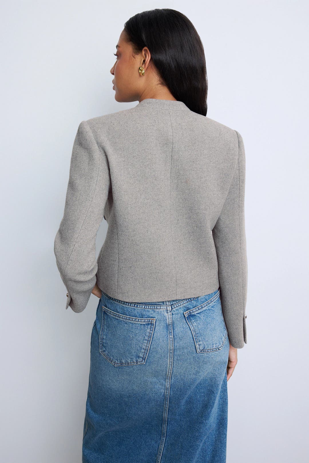 Grey Pocket Detail Button Up Jacket by Derek Lam 10 Crosby x RTR