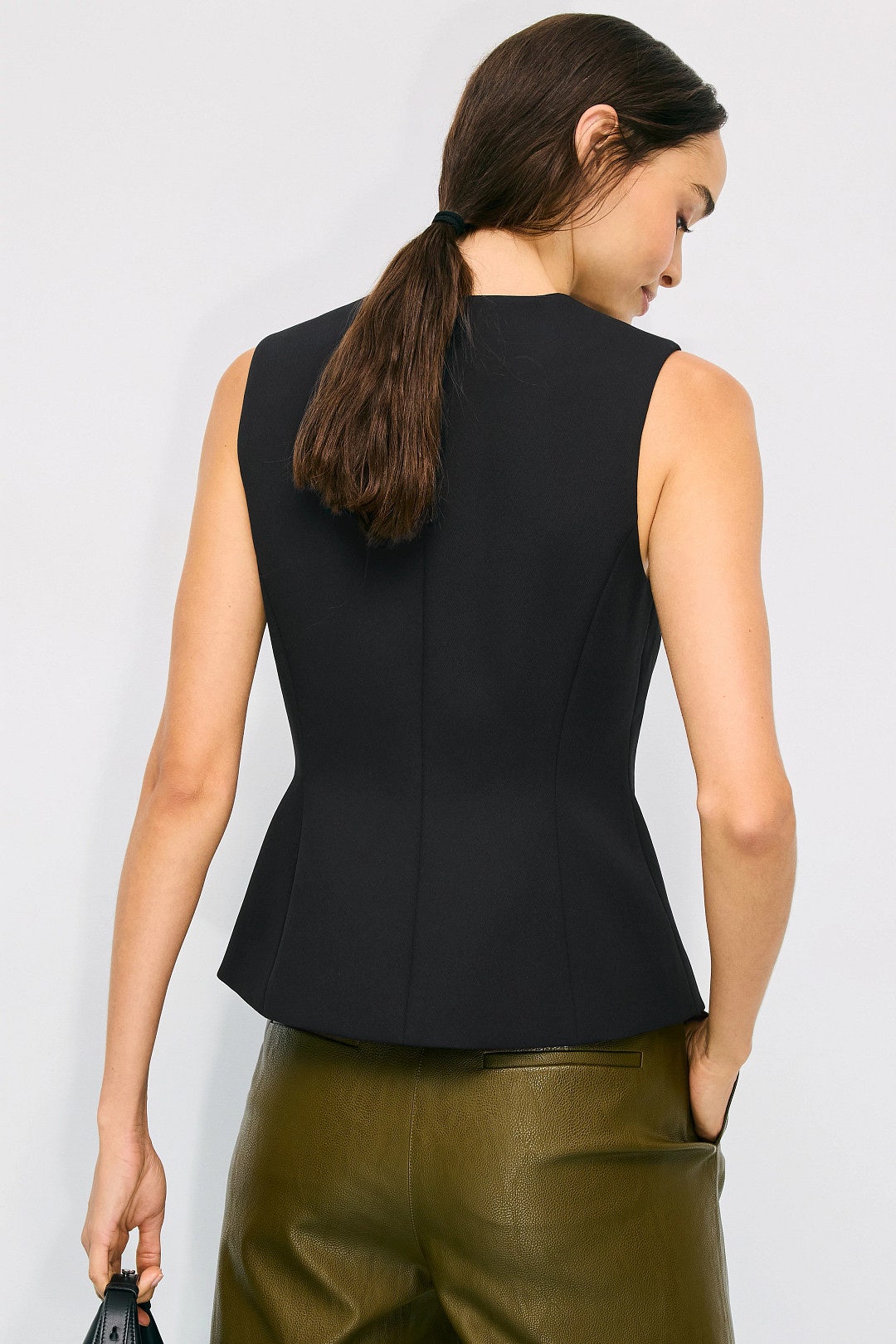 Accent Button Crew Neck Vest by Rosetta Getty x RTR 2