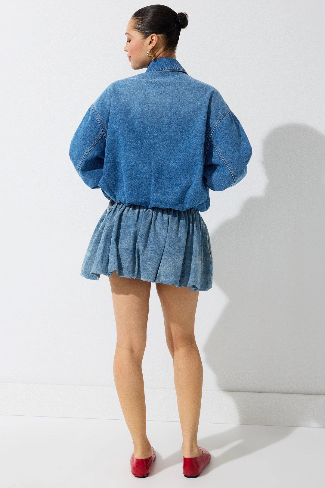 Denim Bubble Hem Jacket by Maje 2