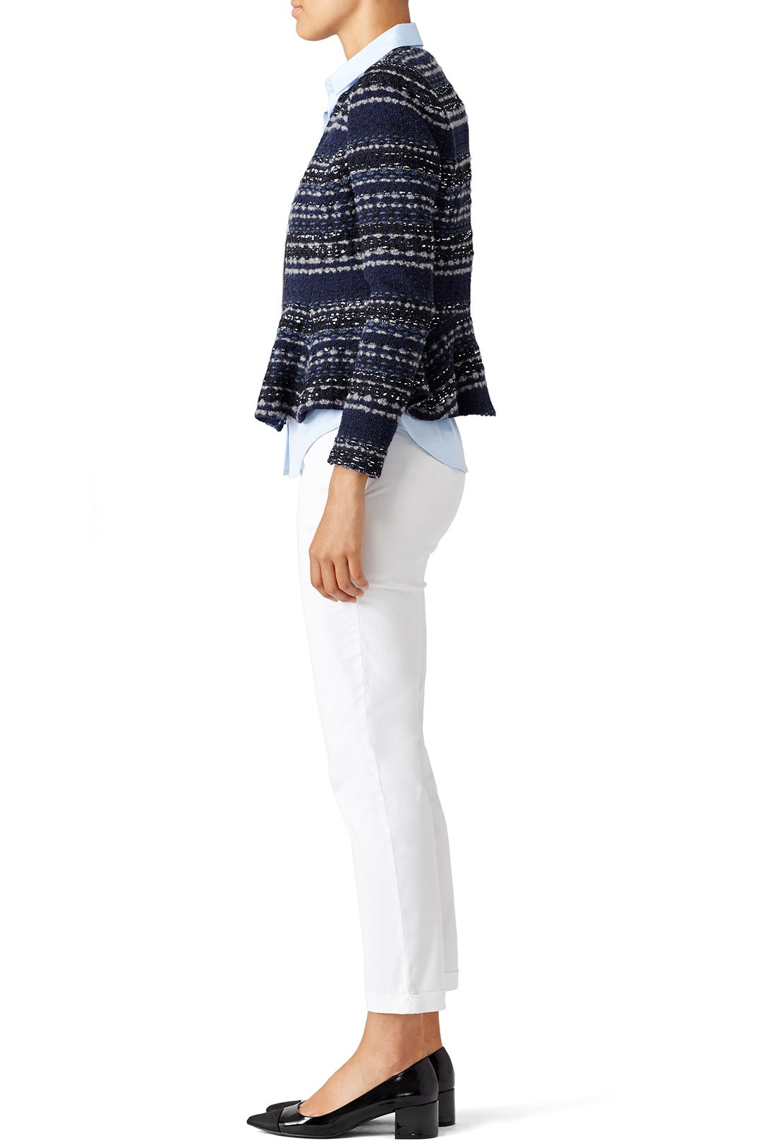 Navy Lurex Tweed Jacket by Rebecca Taylor NYC 1