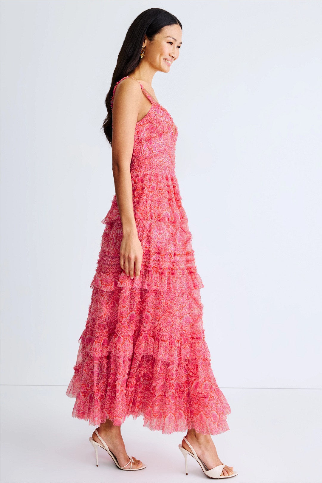 Floral Mesh Gown by Ieena for Mac Duggal 1