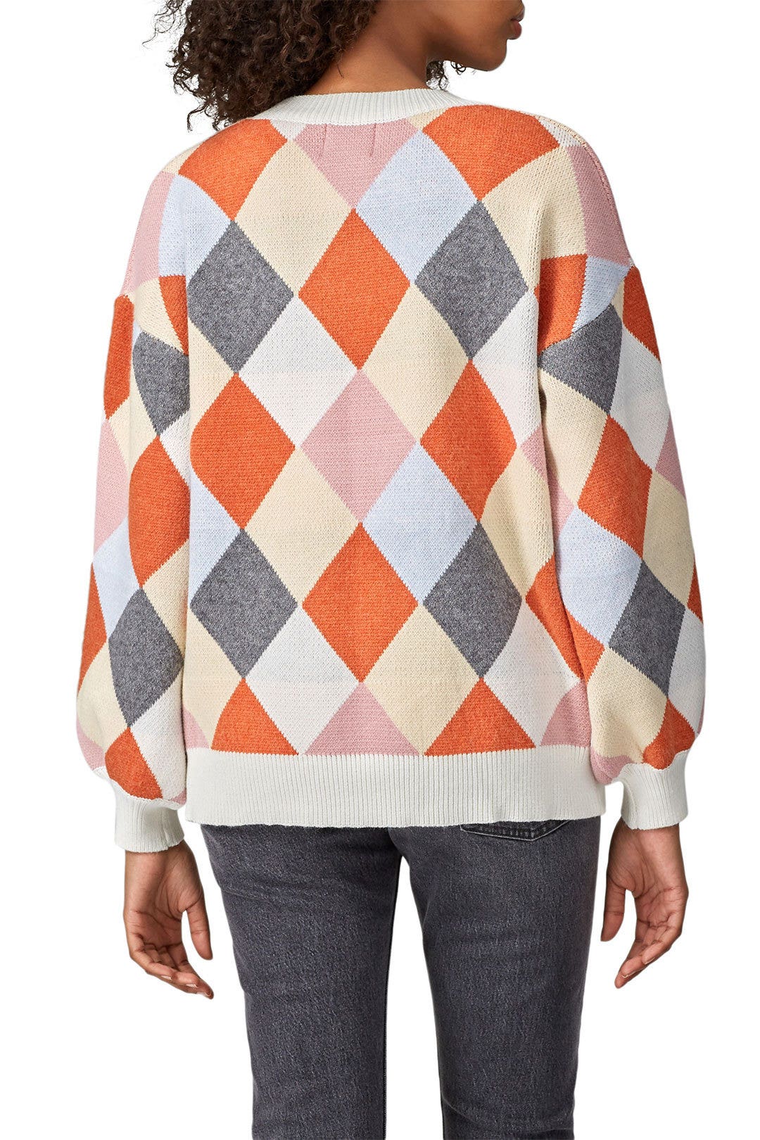 Colorblock Argyle Diamond Sweater by J.O.A. 2