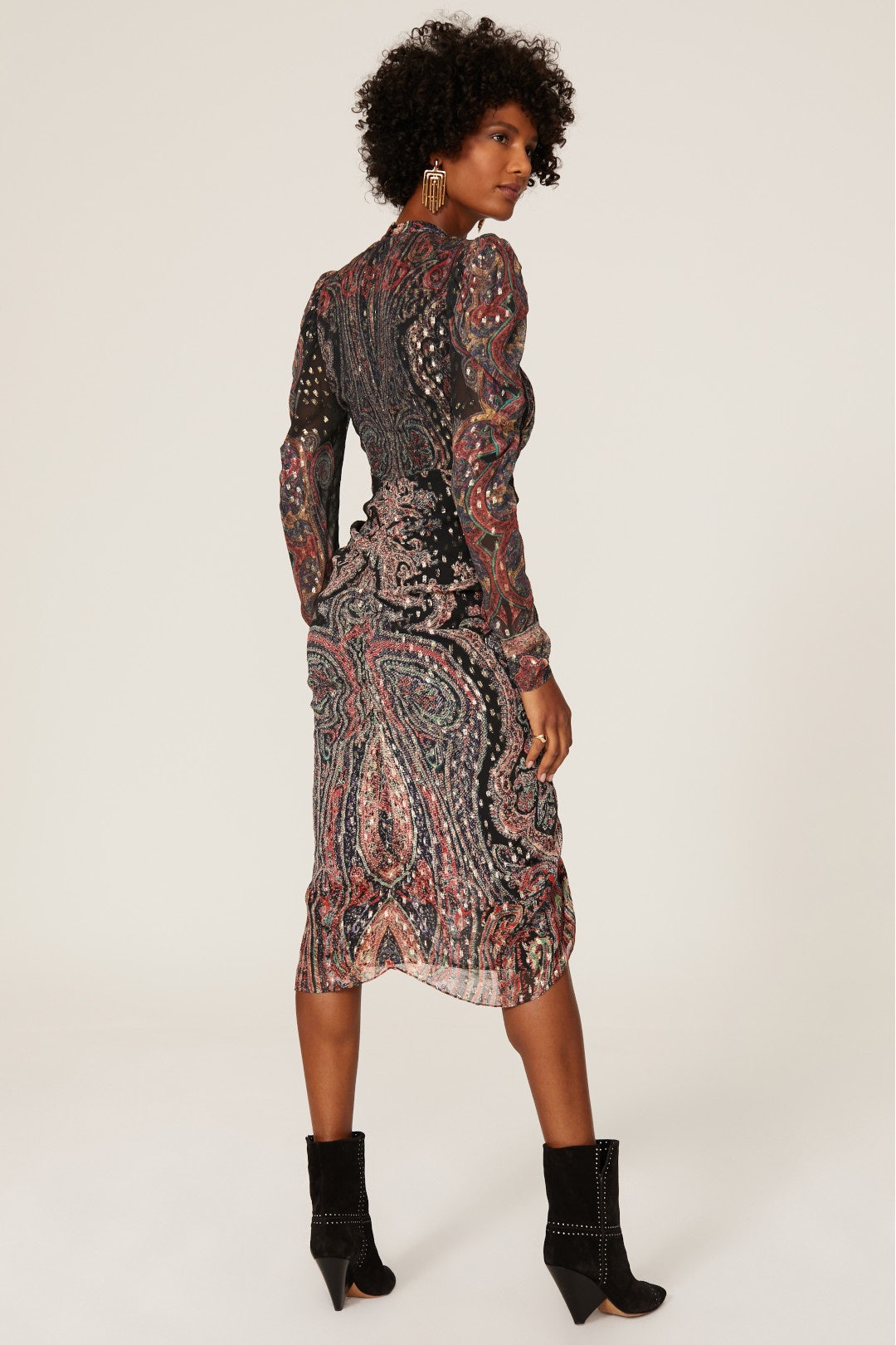 Abstract Plunge Midi Dress by ROCOCO SAND 2