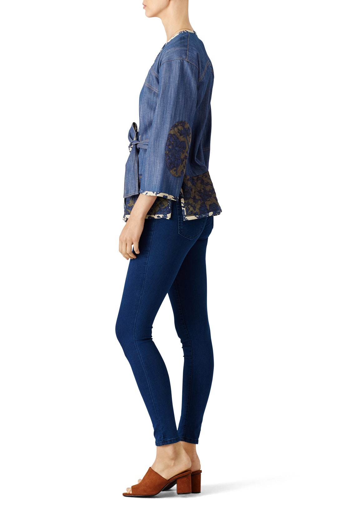 Floral Trim Denim Jacket by Derek Lam 10 Crosby 1