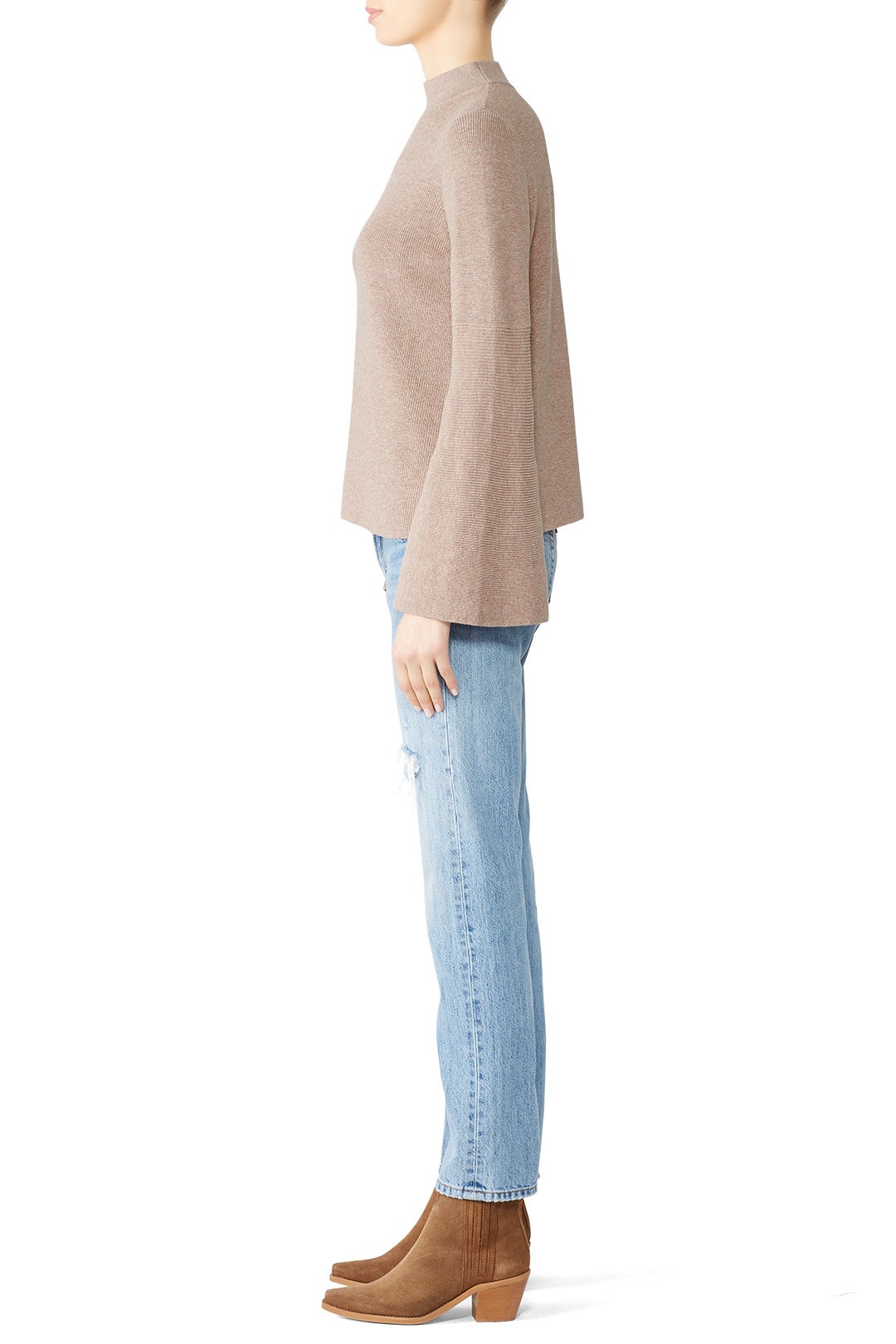 Cotton Shaker Mock Neck Top by 525 America 2