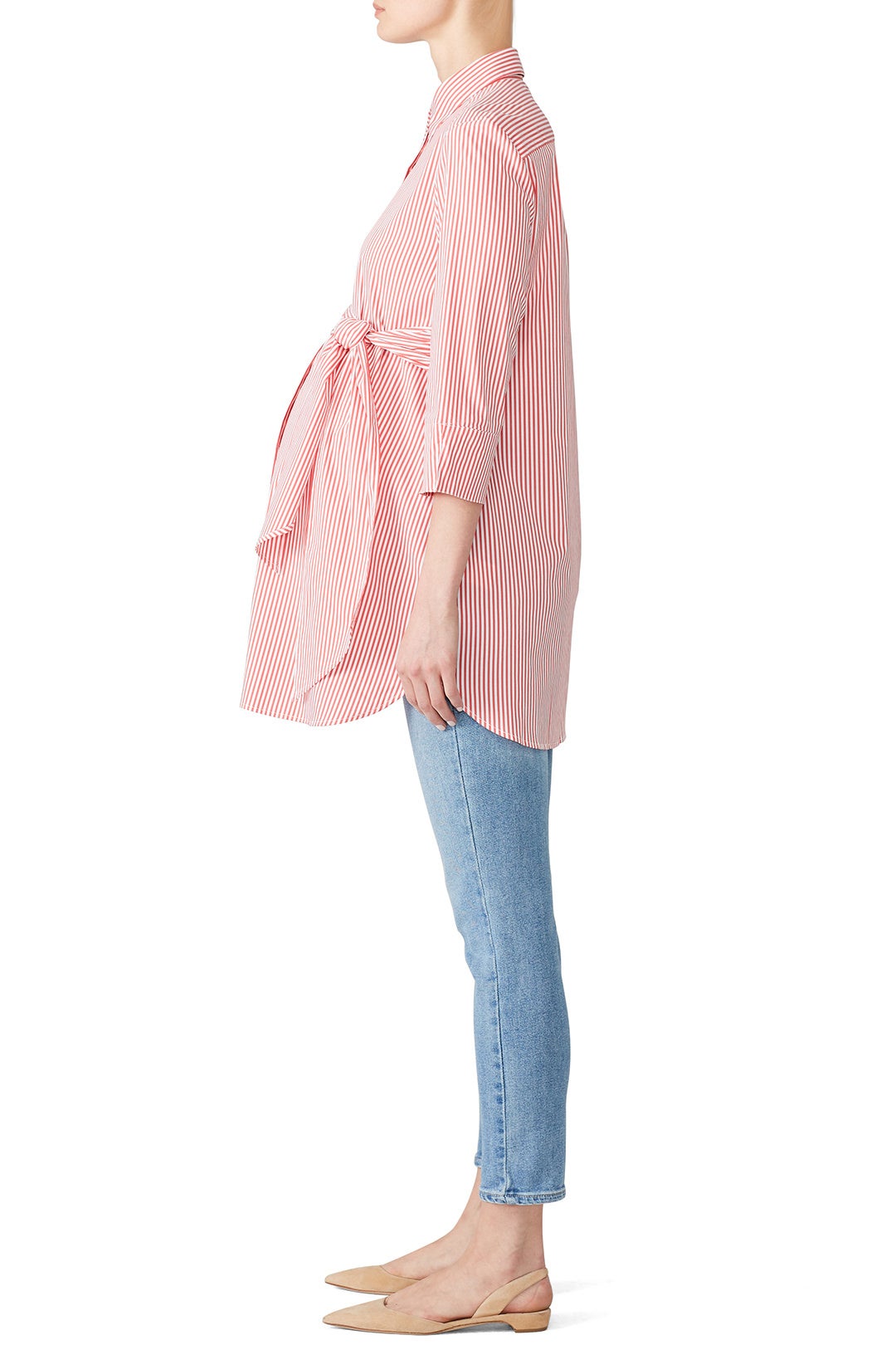 Red Dora Maternity Shirt by Isabella Oliver 2