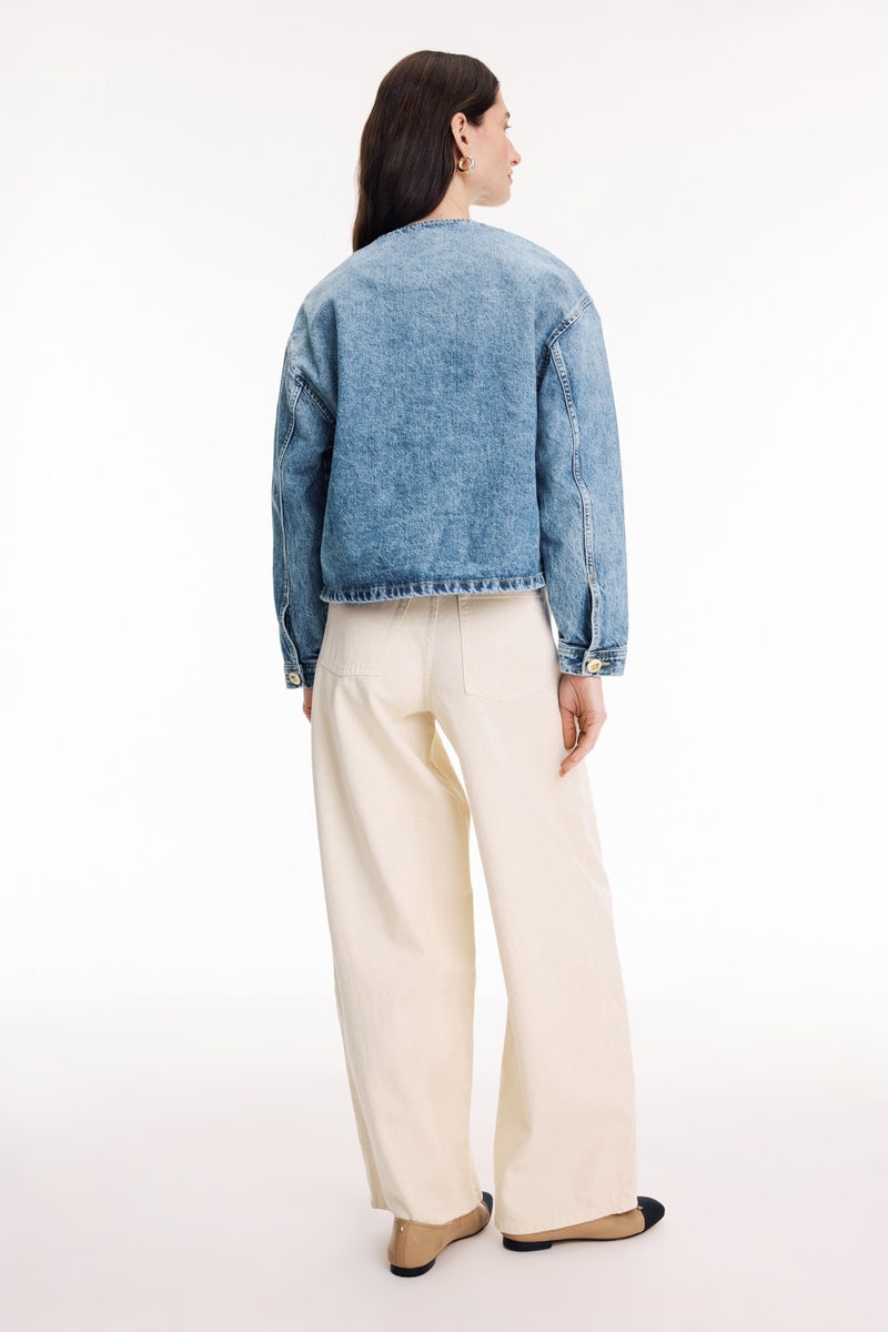 Collarless Lady Denim Jacket by Sandro - Photo 2