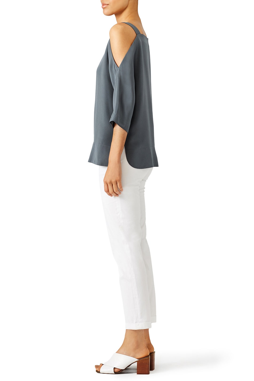 Silk Cutout Shoulder Tunic by Tibi 1