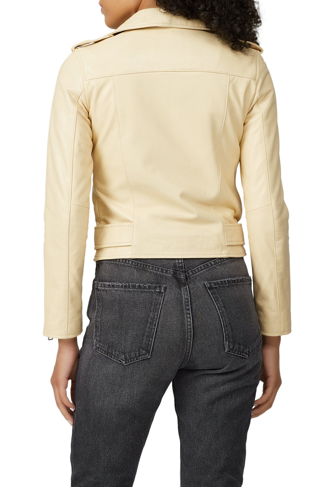 Pale Yellow Balfern Leather Jacket by AllSaints 2