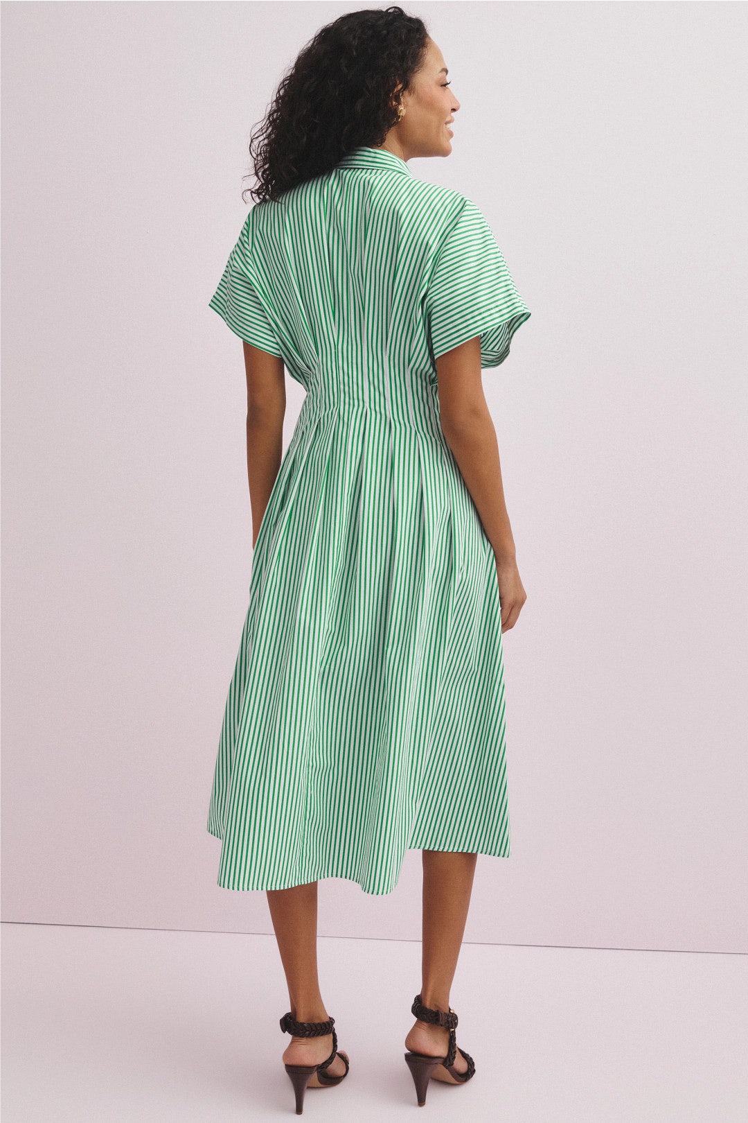 Short Sleeve Striped Collared Midi Dress by Lauren Ralph Lauren 2