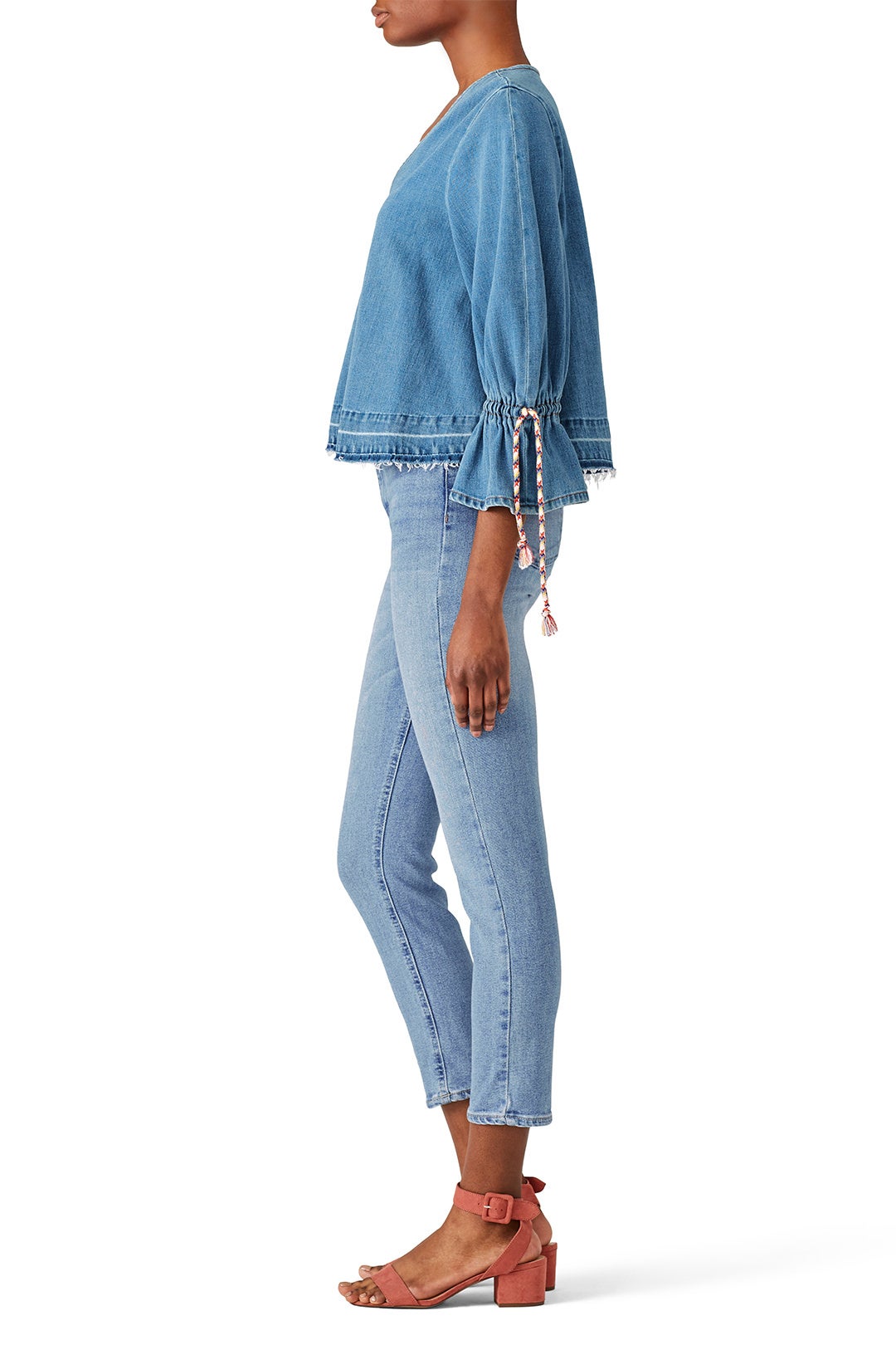 Denim Tie Sleeve Top by See by Chloé 2