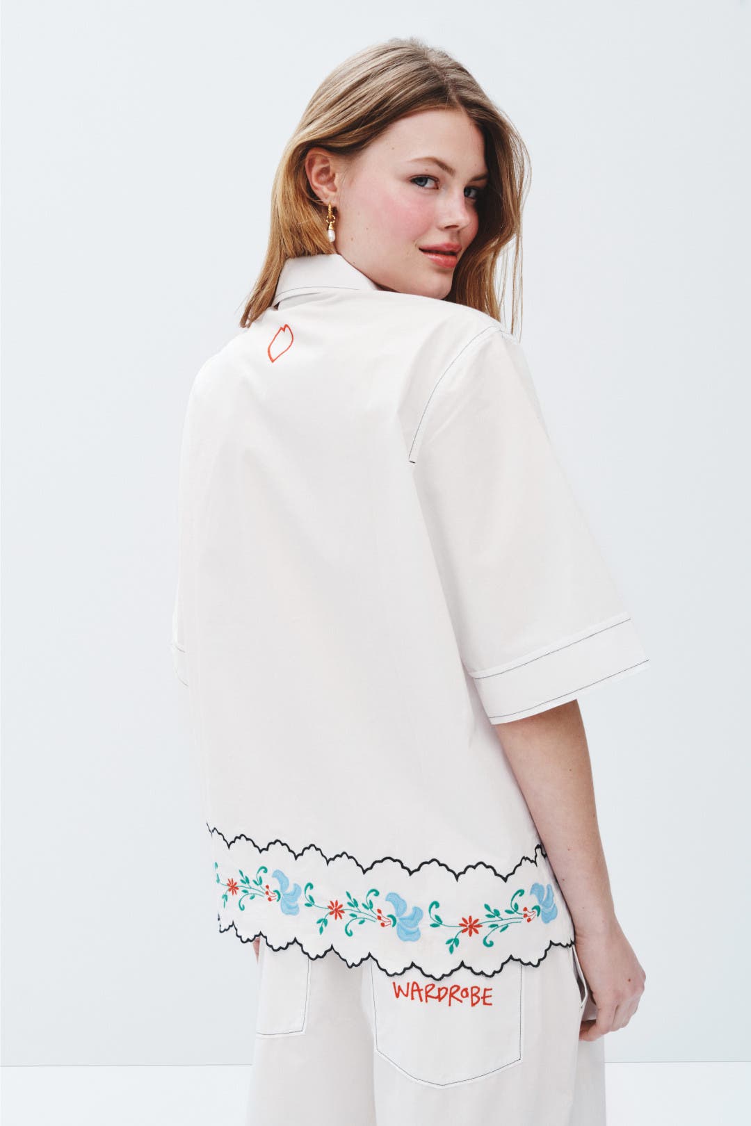 Coloured Embroidered Oversized Shirt by Stella Nova | Rent the Runway