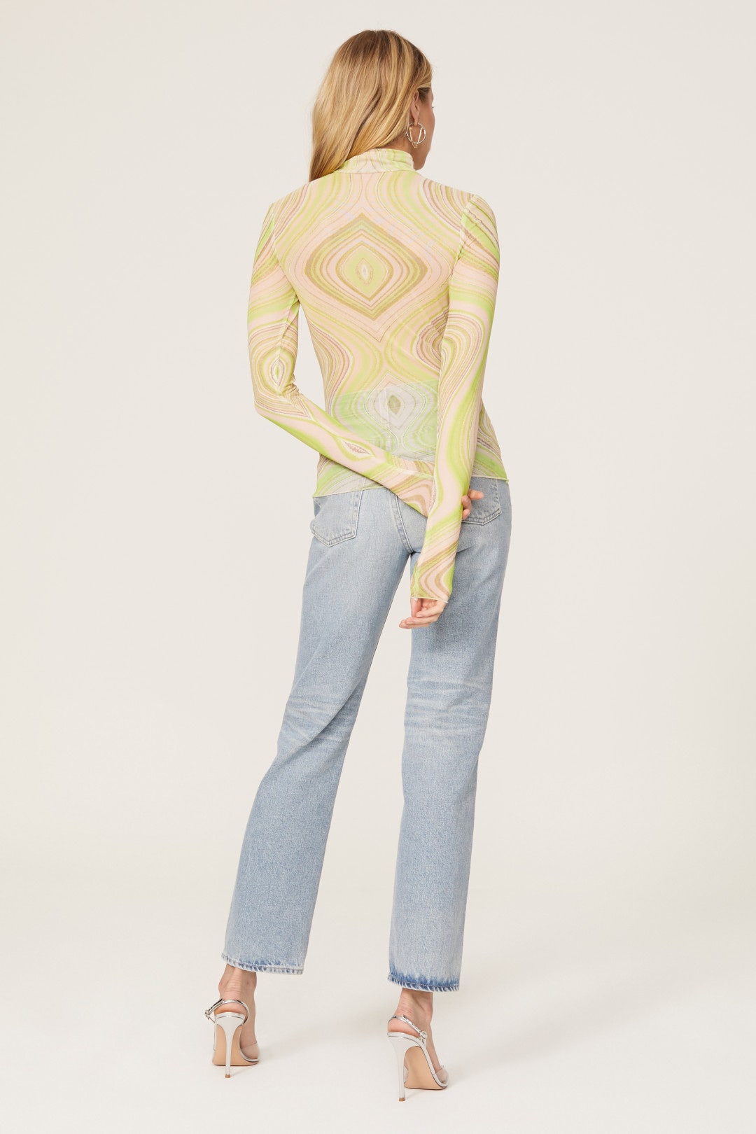 Zadie Swirl Mesh Turtleneck by AFRM 1