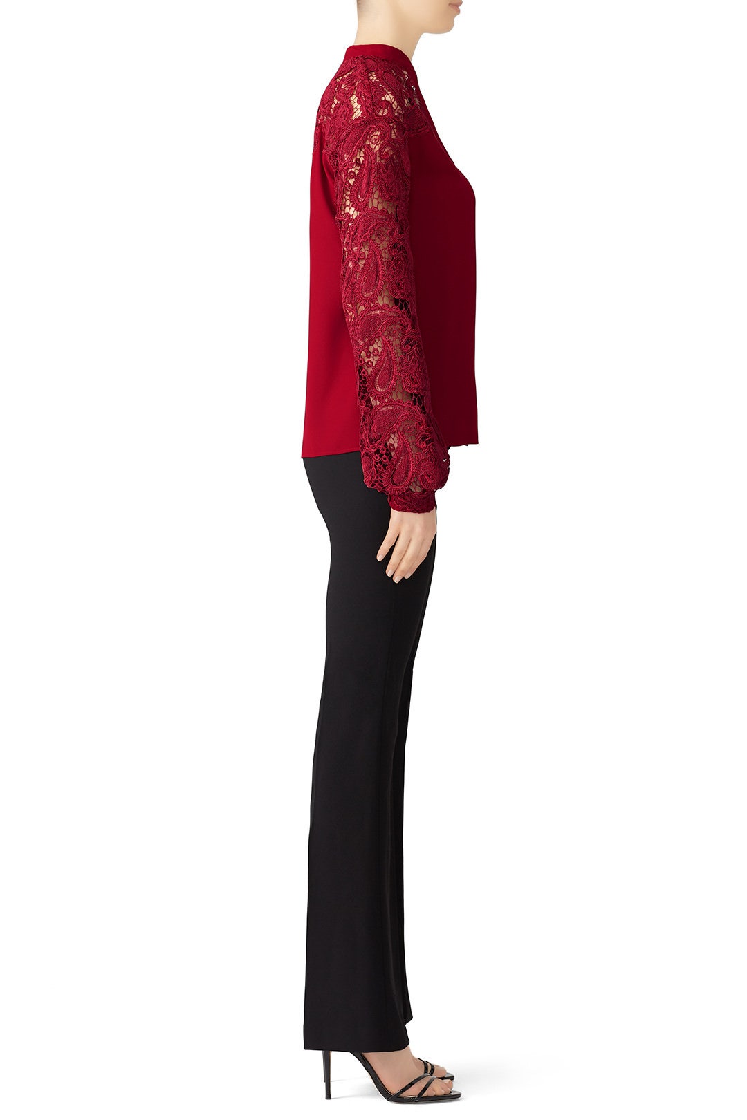 Ruby Lace Button Down by Badgley Mischka 1