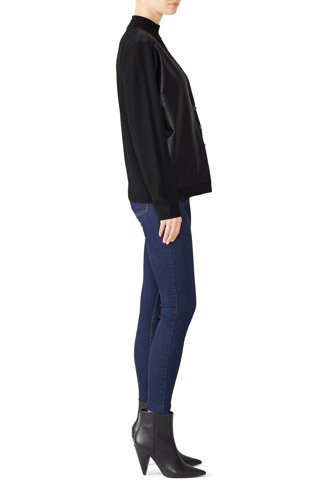 Houston Faux Leather Cardigan by Cynthia Rowley 2