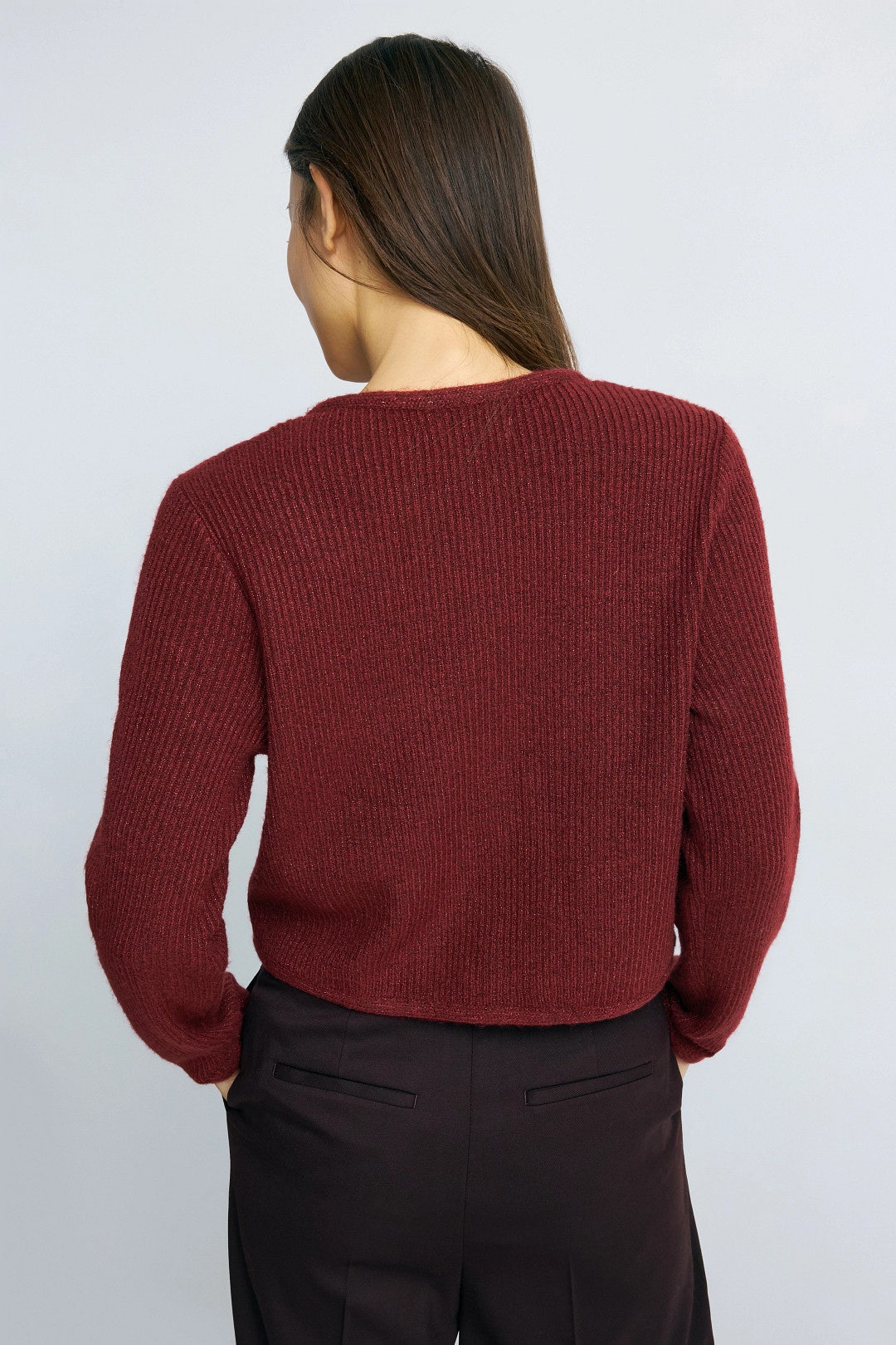 Red Metallic Knit Cardigan by Derek Lam 10 Crosby x RTR 2